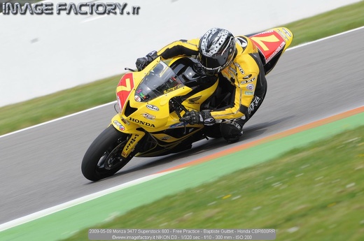 2009-05-09 Monza 3477 Superstock 600 - Free Practice - Baptiste Guittet - Honda CBR600RR